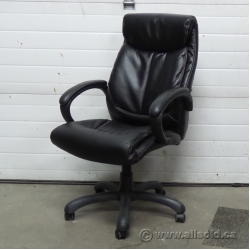 Black Leather High Back Executive Rolling Meeting Chair